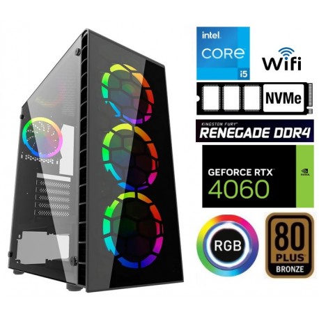 PC GAMER PRO Core i5 10400F 16GB 3600mhz 500GB NVMe RTX 2060 12GB 650W 80Plus Bronze RGB